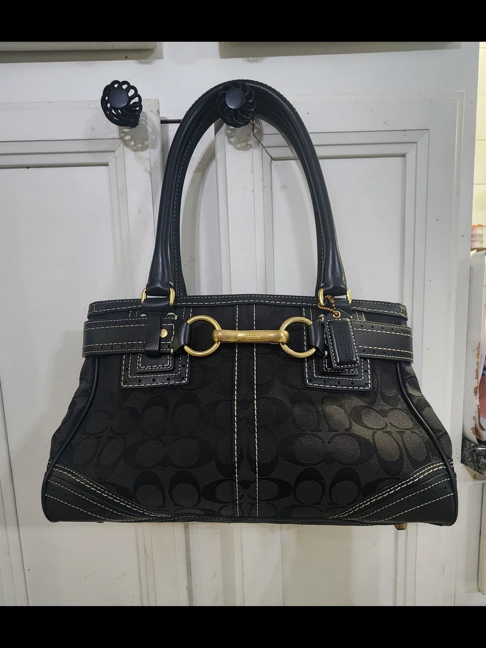 Coach Hampton Signature with Gold Horsebit Hardware & Accent Belt